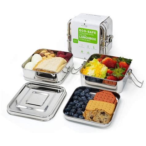 bento 3 layer stainless steel lunch boxes|eco friendly metal lunch box.